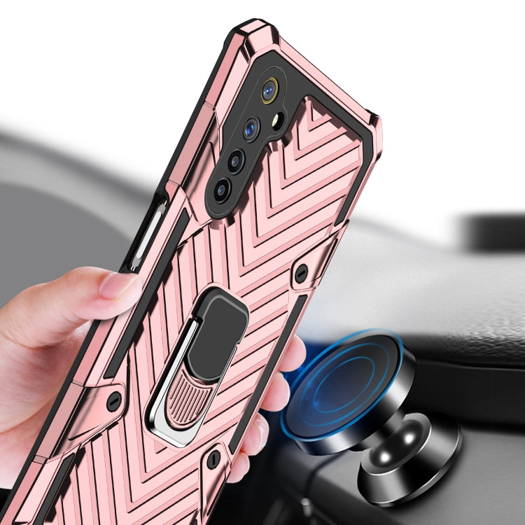 For OPPO Realme 6 Cool Armor PC + TPU Shockproof Case with 360 Degree Rotation Ring Holder