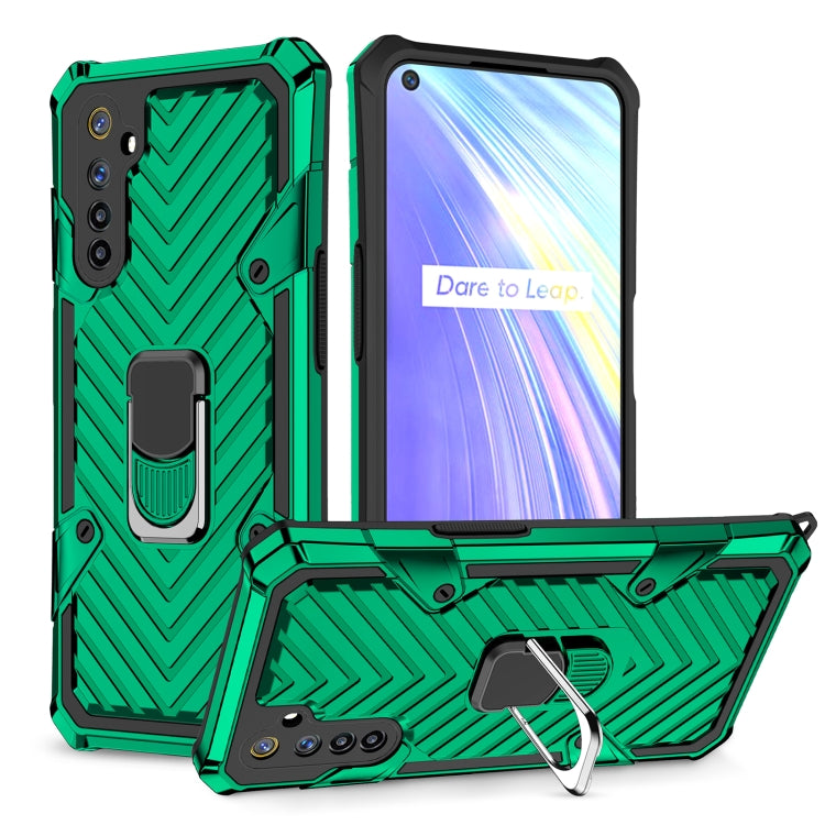 For OPPO Realme 6 Cool Armor PC + TPU Shockproof Case with 360 Degree Rotation Ring Holder