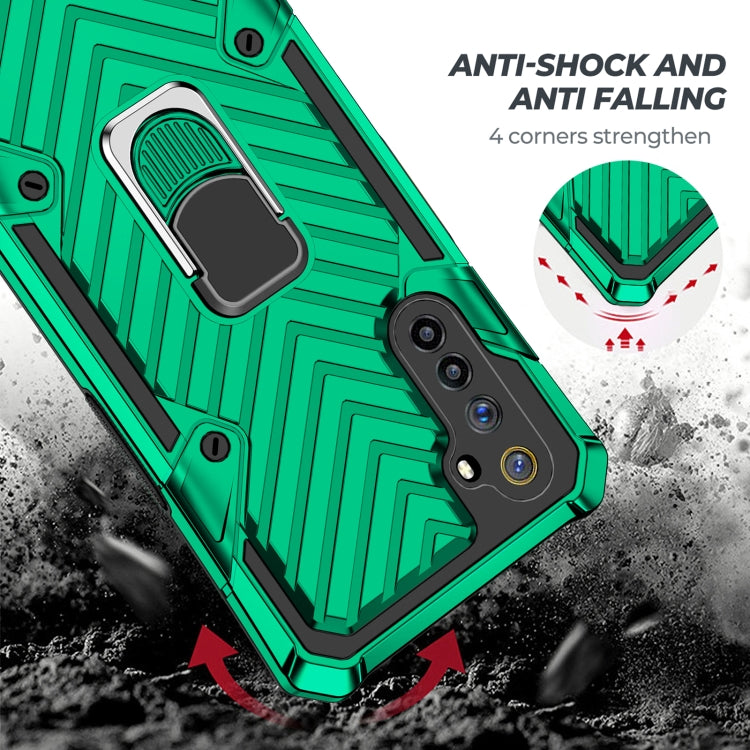 For OPPO Realme 6 Cool Armor PC + TPU Shockproof Case with 360 Degree Rotation Ring Holder