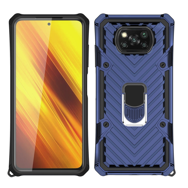 For Xiaomi Poco X3 NFC Cool Armor PC + TPU Shockproof Case with 360 Degree Rotation Ring Holder