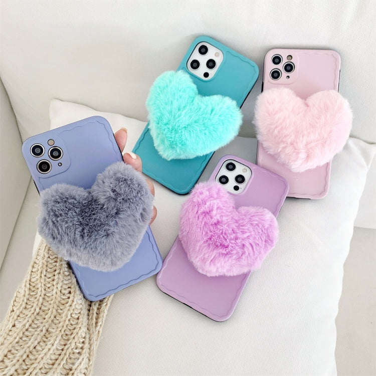 For iPhone 12 Pro Max Love Hairball Colorful Wave Soft Case