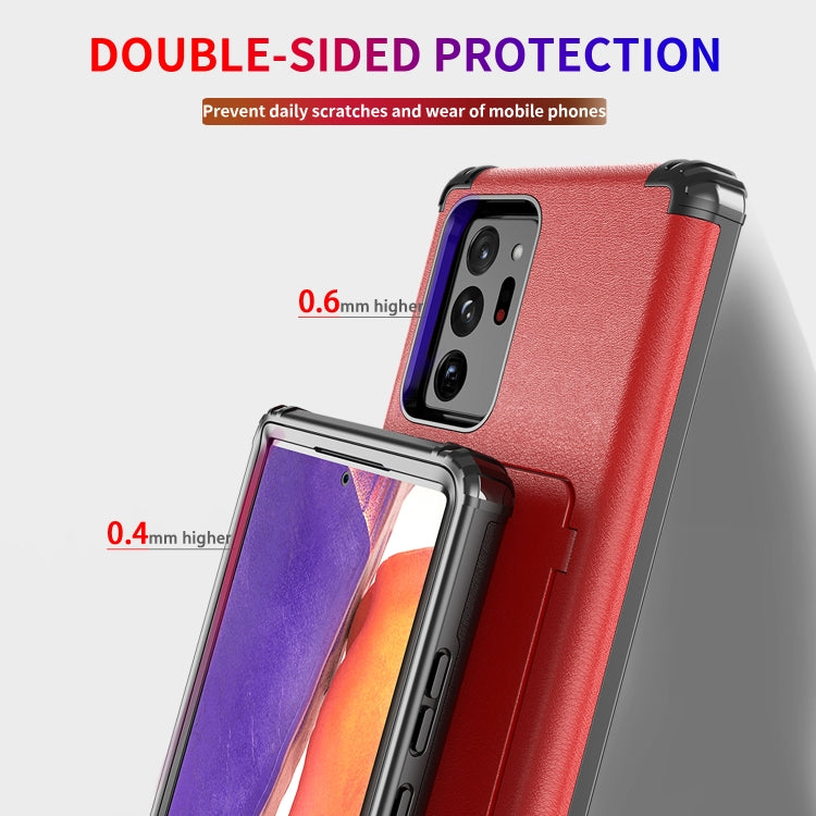 For Samsung Galaxy Note20 Dustproof Pressure-proof Shockproof PC + TPU Case with Card Slot & Mirror