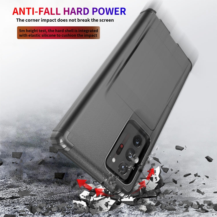 For Samsung Galaxy Note20 Dustproof Pressure-proof Shockproof PC + TPU Case with Card Slot & Mirror
