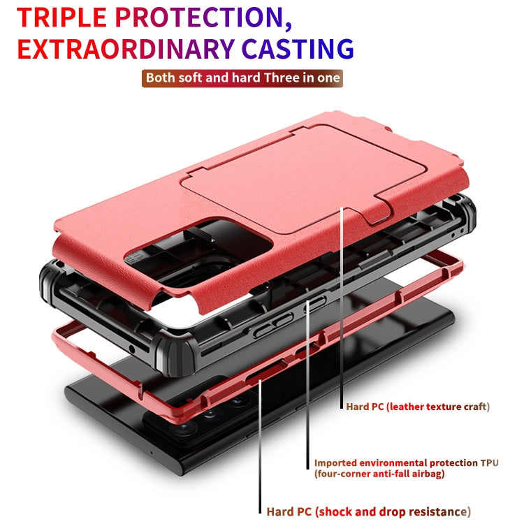 For Samsung Galaxy Note20 Dustproof Pressure-proof Shockproof PC + TPU Case with Card Slot & Mirror