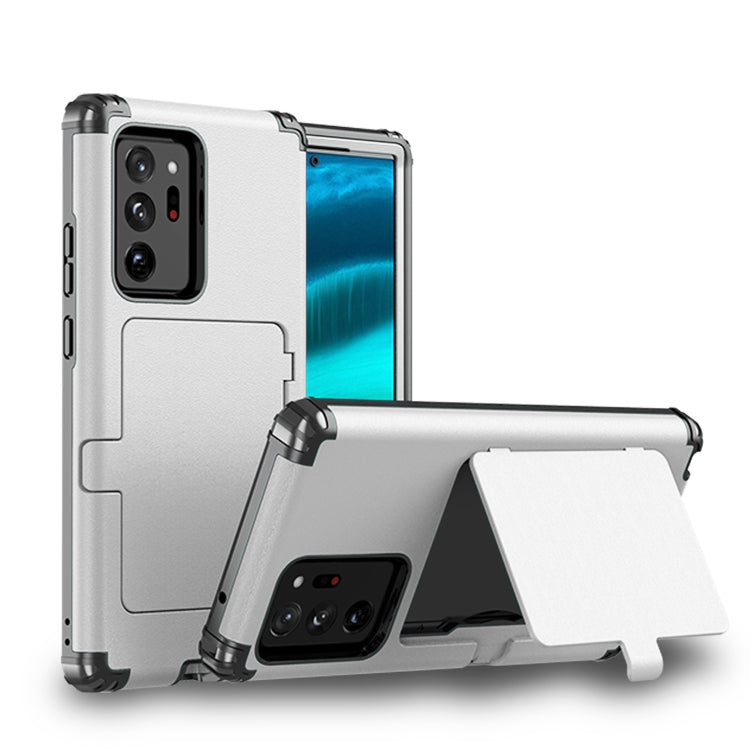 For Samsung Galaxy Note20 Dustproof Pressure-proof Shockproof PC + TPU Case with Card Slot & Mirror