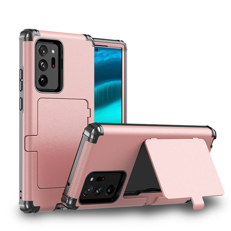 For Samsung Galaxy Note20 Dustproof Pressure-proof Shockproof PC + TPU Case with Card Slot & Mirror