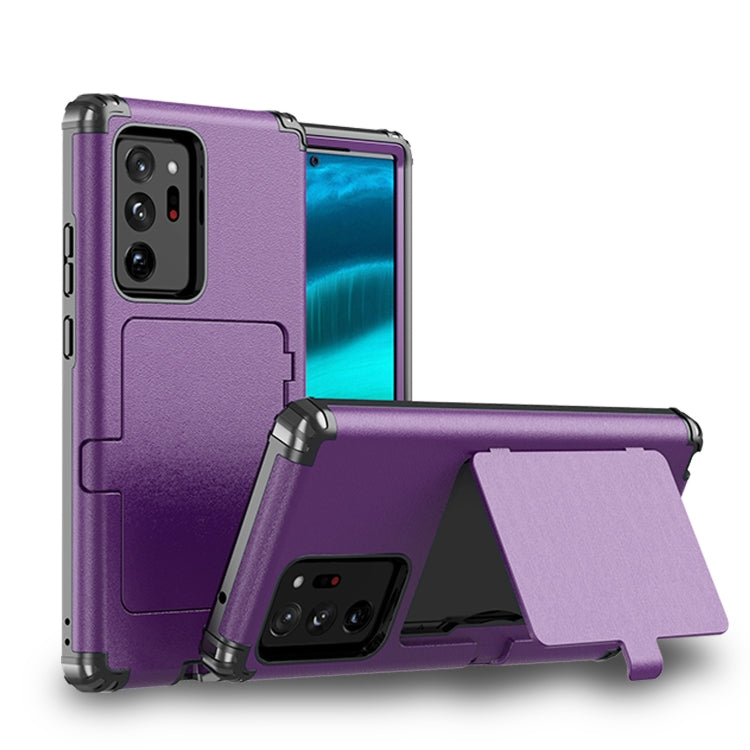 For Samsung Galaxy Note20 Ultra Dustproof Pressure-proof Shockproof PC + TPU Case with Card Slot & Mirror