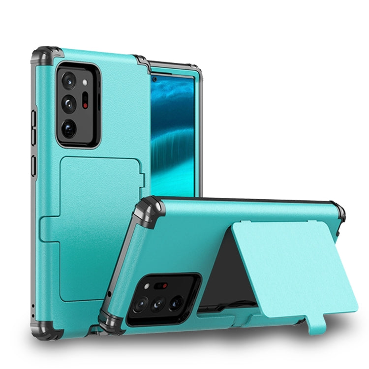 For Samsung Galaxy Note20 Ultra Dustproof Pressure-proof Shockproof PC + TPU Case with Card Slot & Mirror