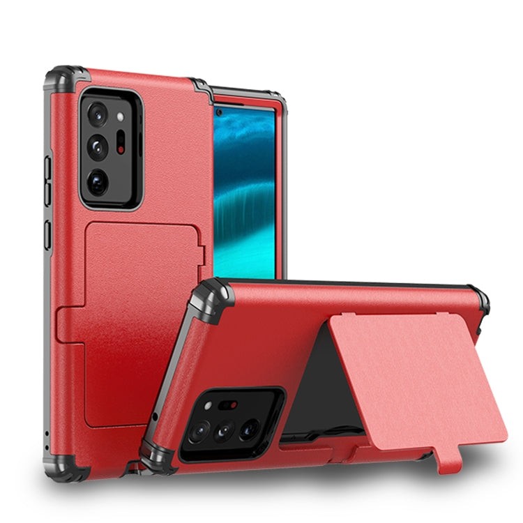For Samsung Galaxy Note20 Ultra Dustproof Pressure-proof Shockproof PC + TPU Case with Card Slot & Mirror