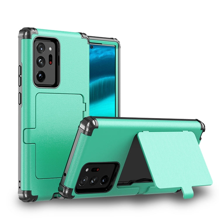 For Samsung Galaxy Note20 Ultra Dustproof Pressure-proof Shockproof PC + TPU Case with Card Slot & Mirror