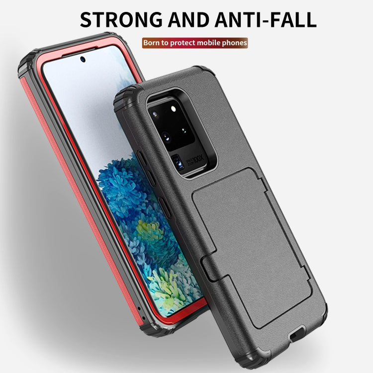 For Samsung Galaxy S20+ Dustproof Pressure-proof Shockproof PC + TPU Case with Card Slot & Mirror