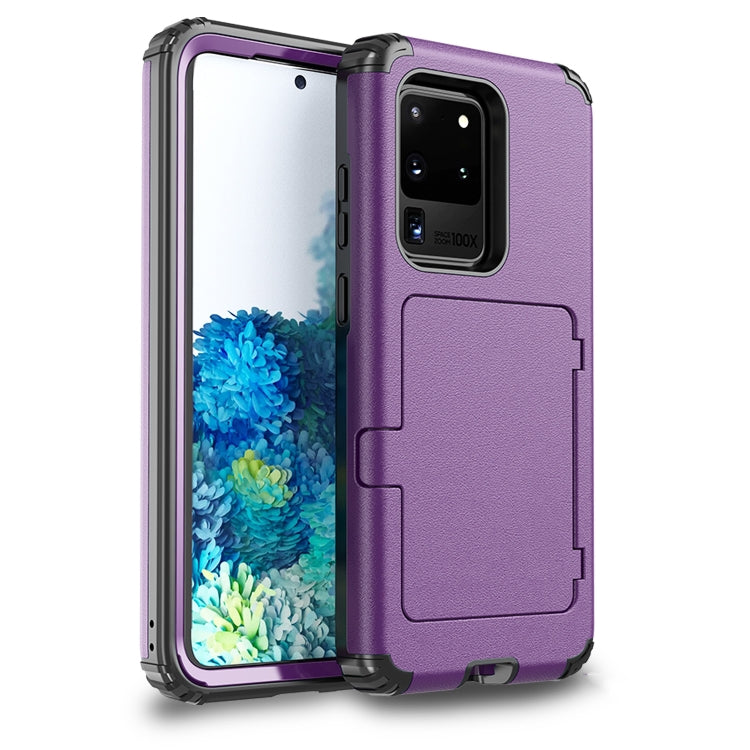 For Samsung Galaxy S20+ Dustproof Pressure-proof Shockproof PC + TPU Case with Card Slot & Mirror