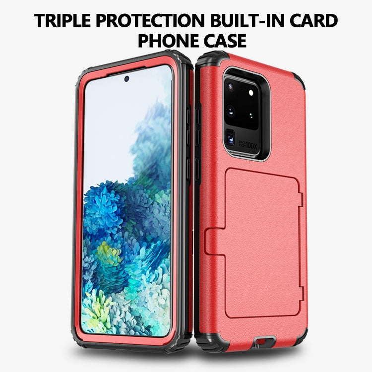 For Samsung Galaxy S20+ Dustproof Pressure-proof Shockproof PC + TPU Case with Card Slot & Mirror