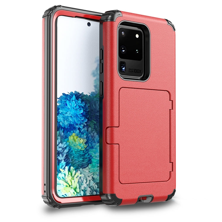 For Samsung Galaxy S20+ Dustproof Pressure-proof Shockproof PC + TPU Case with Card Slot & Mirror