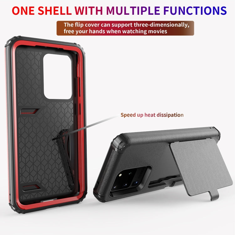 For Samsung Galaxy S20+ Dustproof Pressure-proof Shockproof PC + TPU Case with Card Slot & Mirror