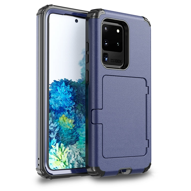 For Samsung Galaxy S20 Ultra Dustproof Pressure-proof Shockproof PC + TPU Case with Card Slot & Mirror