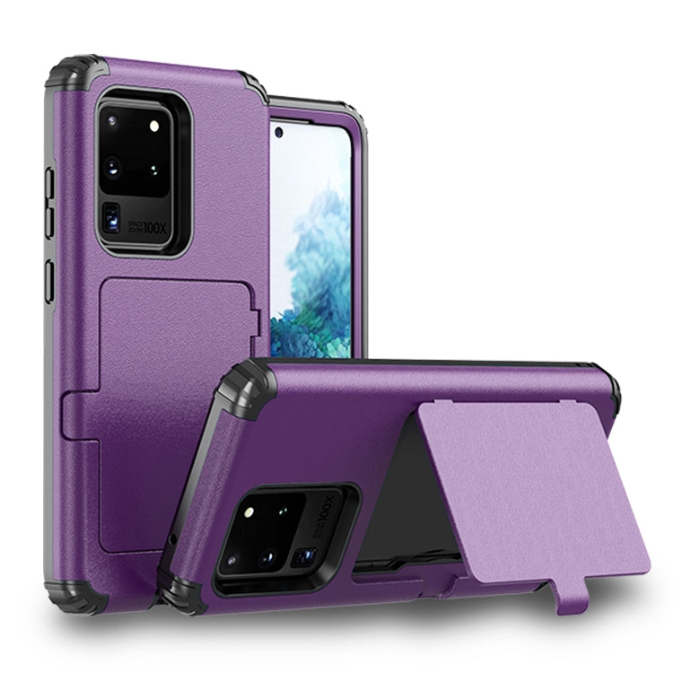 For Samsung Galaxy S20 Ultra Dustproof Pressure-proof Shockproof PC + TPU Case with Card Slot & Mirror