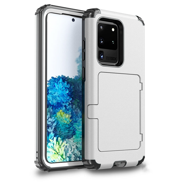 For Samsung Galaxy S20 Ultra Dustproof Pressure-proof Shockproof PC + TPU Case with Card Slot & Mirror