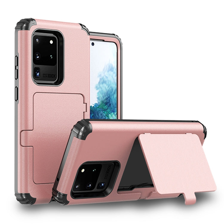For Samsung Galaxy S20 Ultra Dustproof Pressure-proof Shockproof PC + TPU Case with Card Slot & Mirror