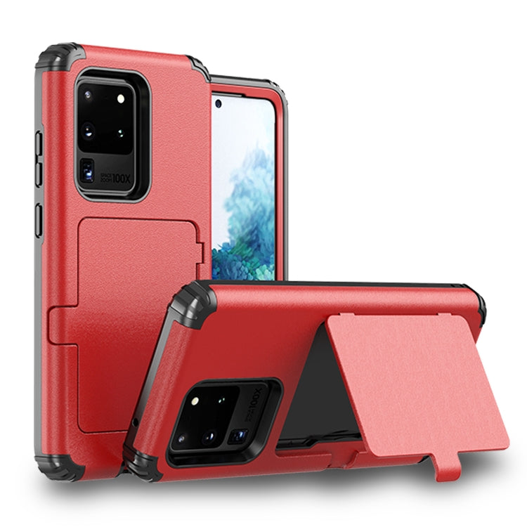 For Samsung Galaxy S20 Ultra Dustproof Pressure-proof Shockproof PC + TPU Case with Card Slot & Mirror