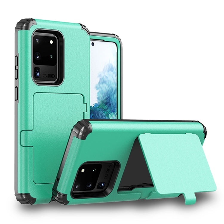 For Samsung Galaxy S20 Ultra Dustproof Pressure-proof Shockproof PC + TPU Case with Card Slot & Mirror