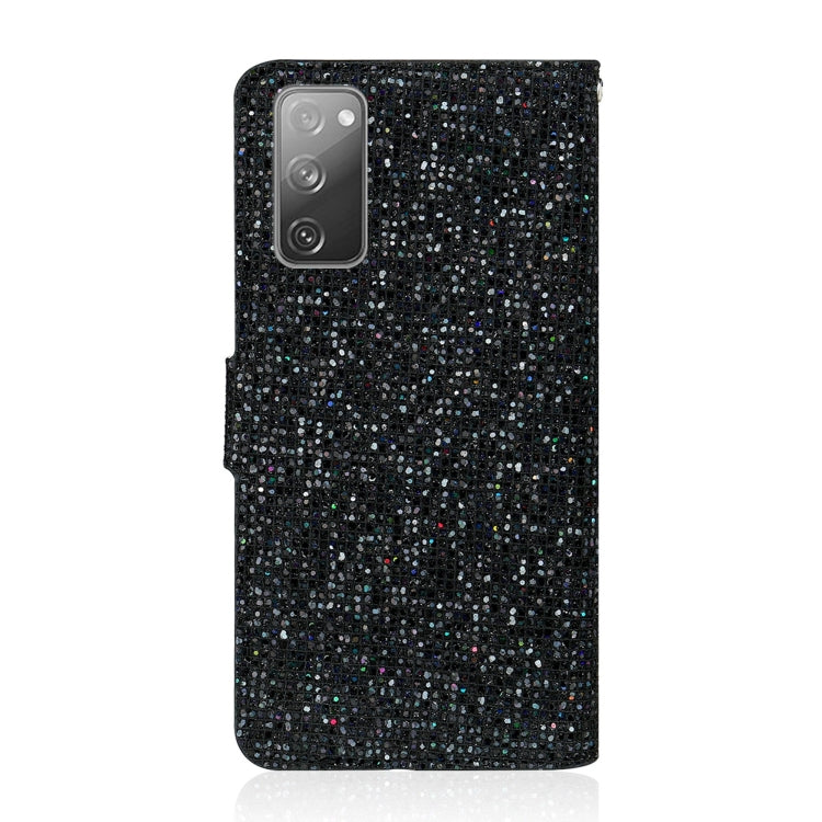 For Samsung Galaxy S20 FE Glitter Powder Horizontal Flip Leather Case with Card Slots & Holder & Lanyard