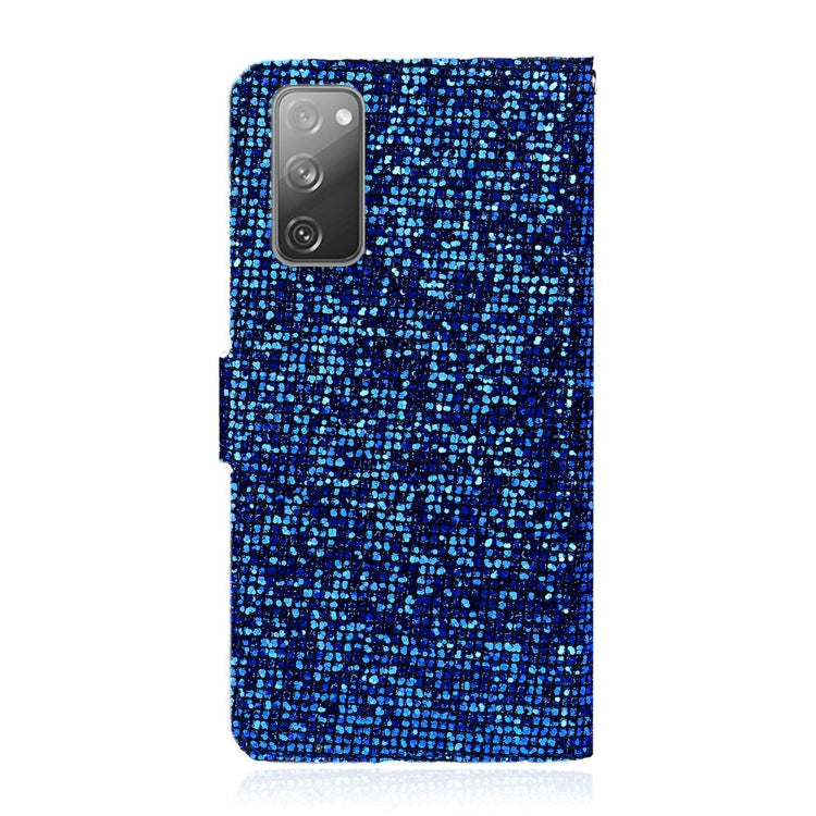 For Samsung Galaxy S20 FE Glitter Powder Horizontal Flip Leather Case with Card Slots & Holder & Lanyard