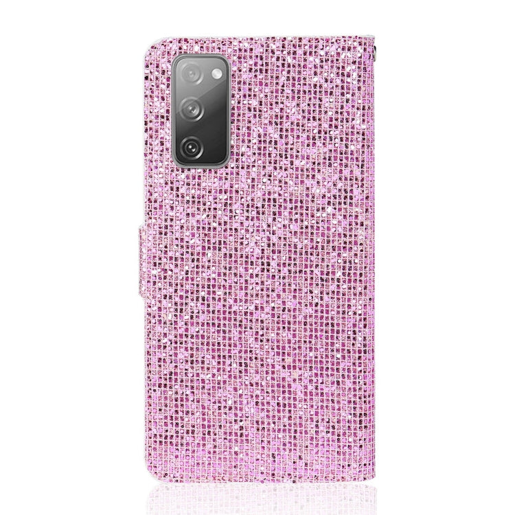 For Samsung Galaxy S20 FE Glitter Powder Horizontal Flip Leather Case with Card Slots & Holder & Lanyard