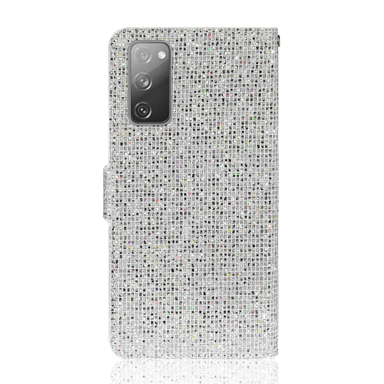 For Samsung Galaxy S20 FE Glitter Powder Horizontal Flip Leather Case with Card Slots & Holder & Lanyard