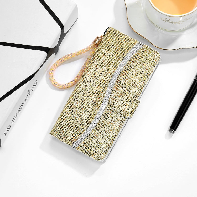 For Samsung Galaxy S20 FE Glitter Powder Horizontal Flip Leather Case with Card Slots & Holder & Lanyard