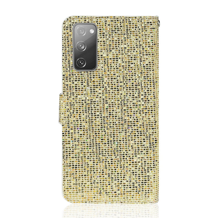 For Samsung Galaxy S20 FE Glitter Powder Horizontal Flip Leather Case with Card Slots & Holder & Lanyard