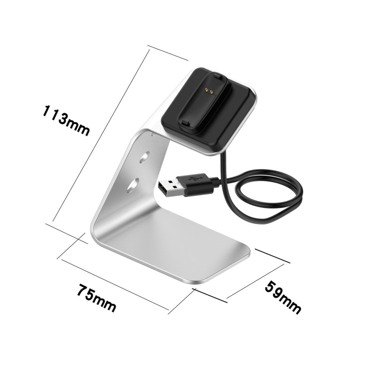 For Fitbit Inspire 2 Aluminum Alloy Charger Holder with Chip Protection, Support Fast Charging