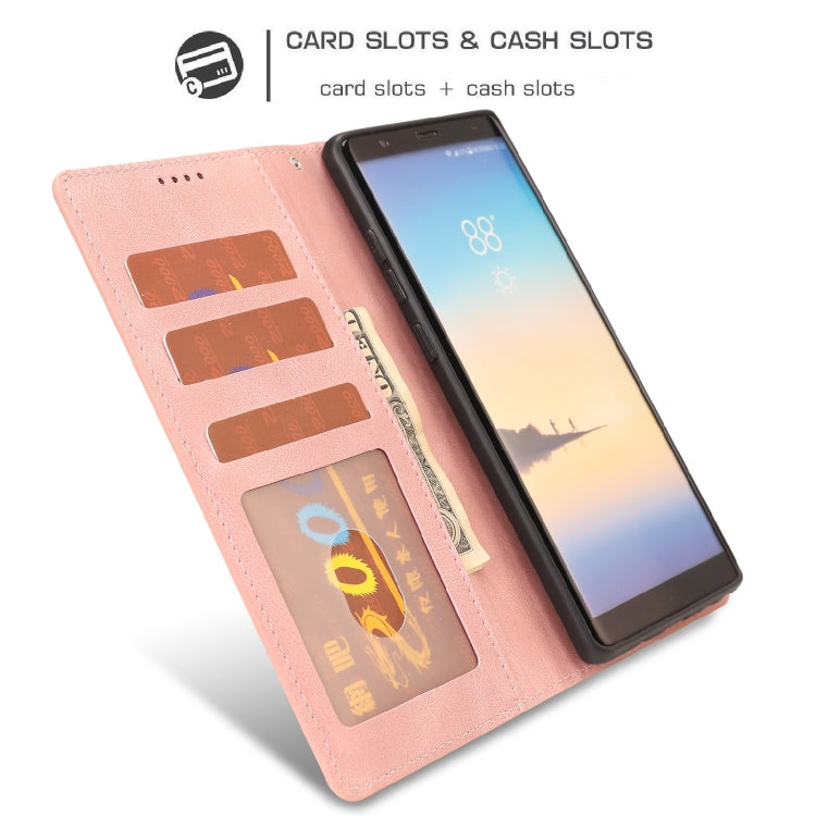 For Samsung Galaxy Note 8 Fantasy Classic Skin-feel Calfskin Texture Magnetic Buckle Horizontal Flip PU Leather Case with Holder & Card Slot & Wallet