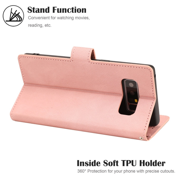 For Samsung Galaxy Note 8 Fantasy Classic Skin-feel Calfskin Texture Magnetic Buckle Horizontal Flip PU Leather Case with Holder & Card Slot & Wallet