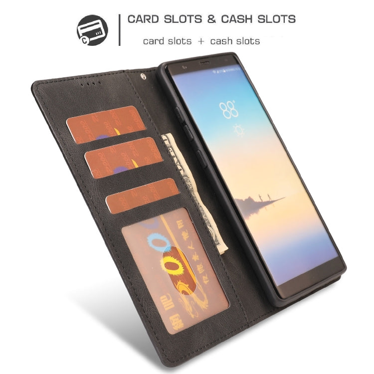 For Samsung Galaxy Note 8 Fantasy Classic Skin-feel Calfskin Texture Magnetic Buckle Horizontal Flip PU Leather Case with Holder & Card Slot & Wallet