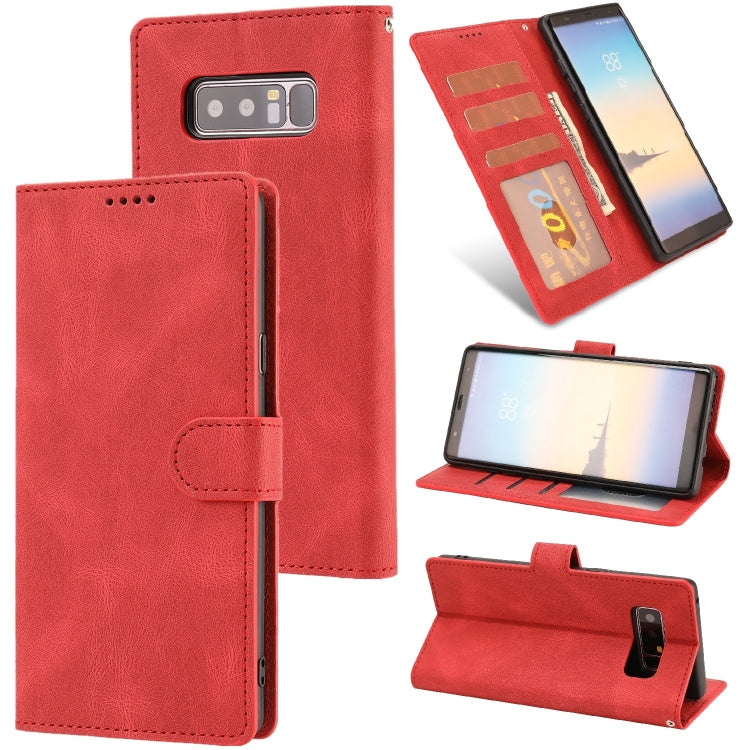 For Samsung Galaxy Note 8 Fantasy Classic Skin-feel Calfskin Texture Magnetic Buckle Horizontal Flip PU Leather Case with Holder & Card Slot & Wallet