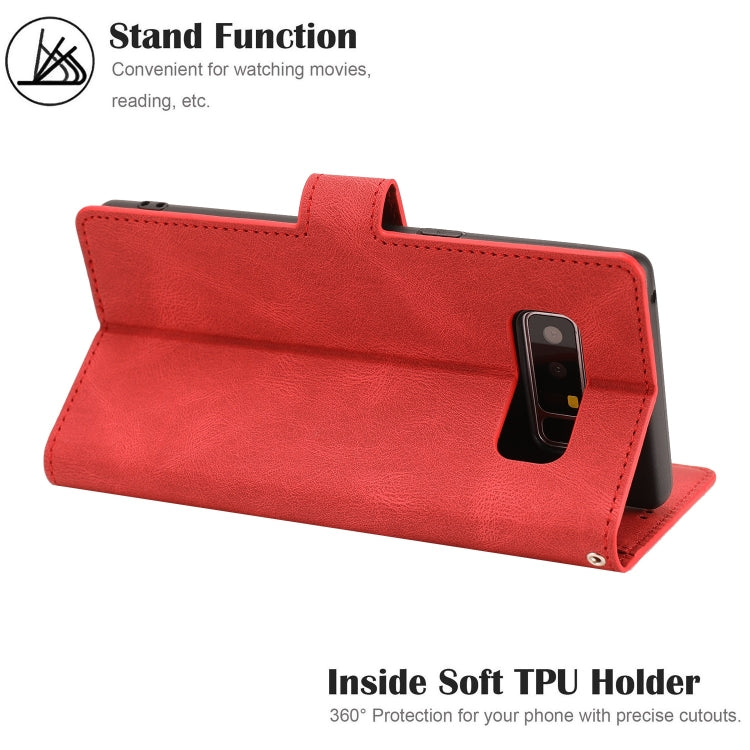 For Samsung Galaxy Note 8 Fantasy Classic Skin-feel Calfskin Texture Magnetic Buckle Horizontal Flip PU Leather Case with Holder & Card Slot & Wallet