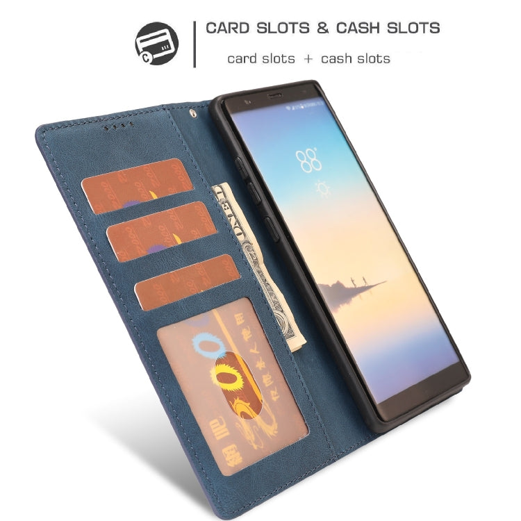 For Samsung Galaxy Note 8 Fantasy Classic Skin-feel Calfskin Texture Magnetic Buckle Horizontal Flip PU Leather Case with Holder & Card Slot & Wallet