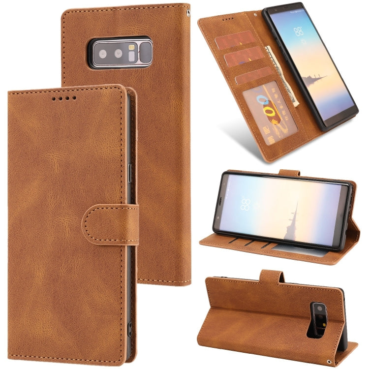 For Samsung Galaxy Note 8 Fantasy Classic Skin-feel Calfskin Texture Magnetic Buckle Horizontal Flip PU Leather Case with Holder & Card Slot & Wallet