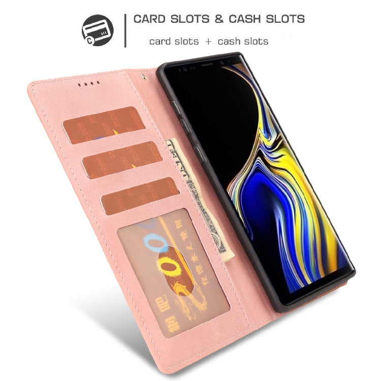 For Samsung Galaxy Note9 Fantasy Classic Skin-feel Calfskin Texture Magnetic Buckle Horizontal Flip PU Leather Case with Holder & Card Slot & Wallet