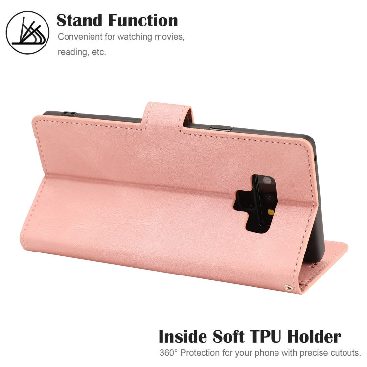 For Samsung Galaxy Note9 Fantasy Classic Skin-feel Calfskin Texture Magnetic Buckle Horizontal Flip PU Leather Case with Holder & Card Slot & Wallet