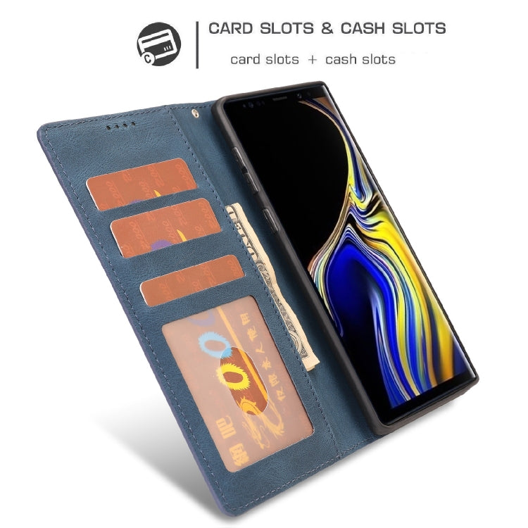 For Samsung Galaxy Note9 Fantasy Classic Skin-feel Calfskin Texture Magnetic Buckle Horizontal Flip PU Leather Case with Holder & Card Slot & Wallet