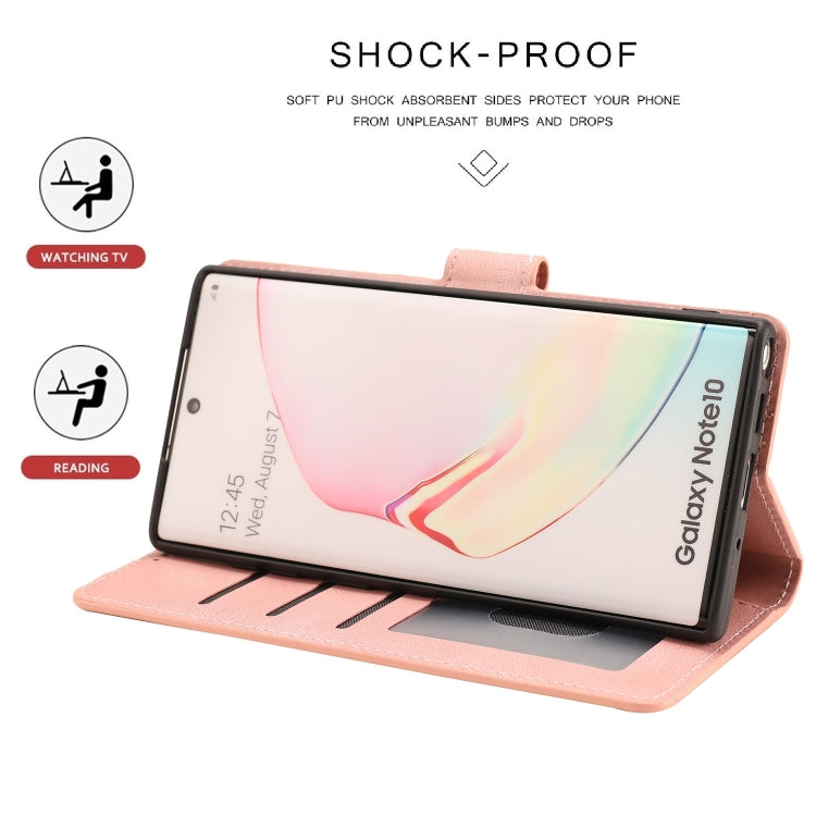For Samsung Galaxy Note10 Fantasy Classic Skin-feel Calfskin Texture Magnetic Buckle Horizontal Flip PU Leather Case with Holder & Card Slot & Wallet