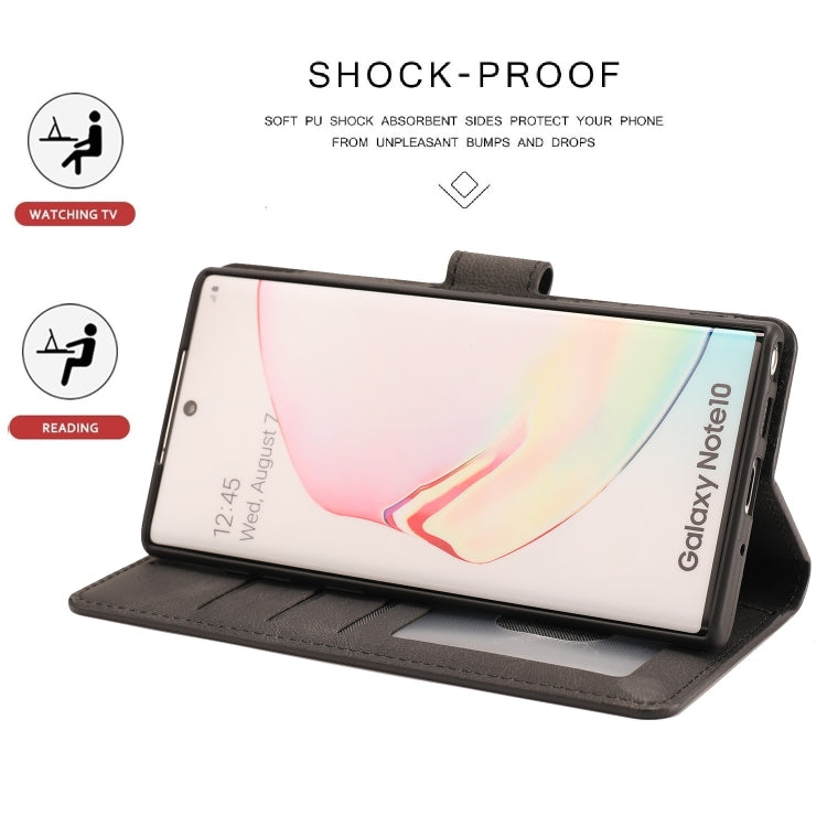 For Samsung Galaxy Note10 Fantasy Classic Skin-feel Calfskin Texture Magnetic Buckle Horizontal Flip PU Leather Case with Holder & Card Slot & Wallet