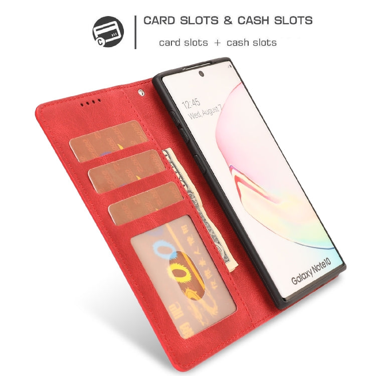 For Samsung Galaxy Note10 Fantasy Classic Skin-feel Calfskin Texture Magnetic Buckle Horizontal Flip PU Leather Case with Holder & Card Slot & Wallet