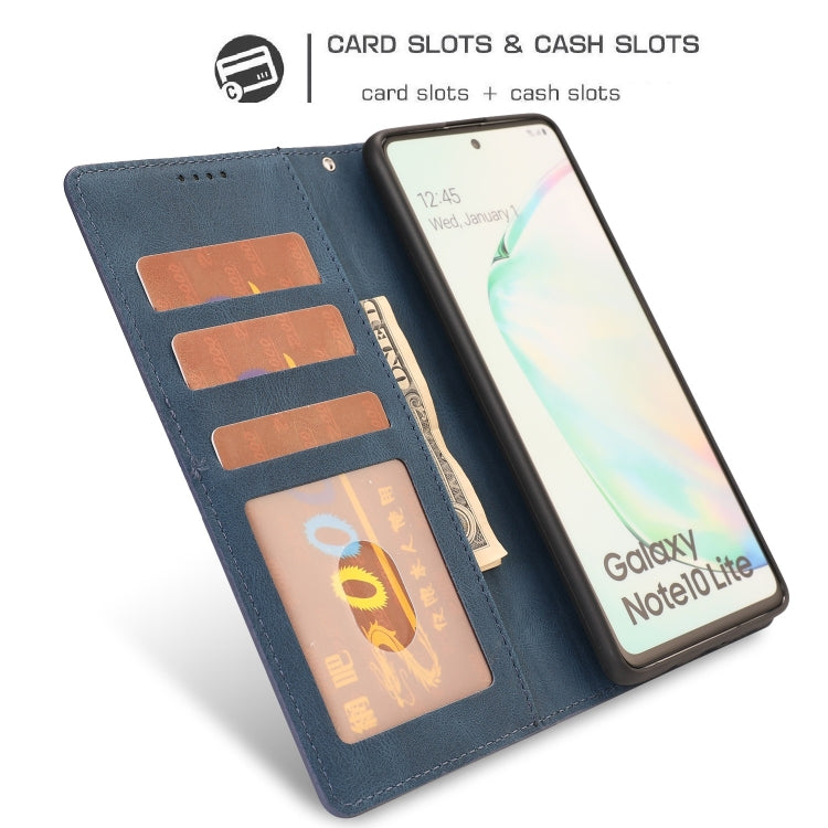 For Samsung Galaxy Note 10 Lite Fantasy Classic Skin-feel Calfskin Texture Magnetic Buckle Horizontal Flip PU Leather Case with Holder & Card Slot & Wallet