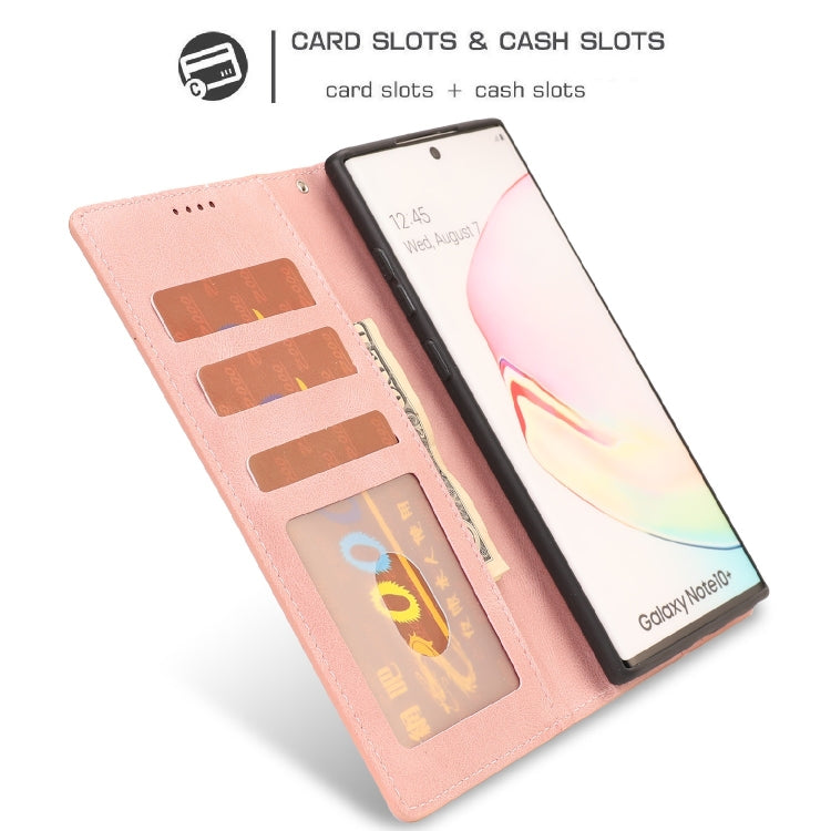 For Samsung Galaxy Note10+ Fantasy Classic Skin-feel Calfskin Texture Magnetic Buckle Horizontal Flip PU Leather Case with Holder & Card Slot & Wallet