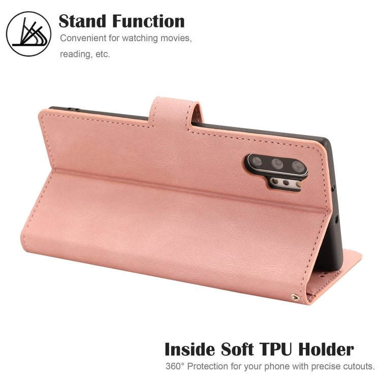 For Samsung Galaxy Note10+ Fantasy Classic Skin-feel Calfskin Texture Magnetic Buckle Horizontal Flip PU Leather Case with Holder & Card Slot & Wallet