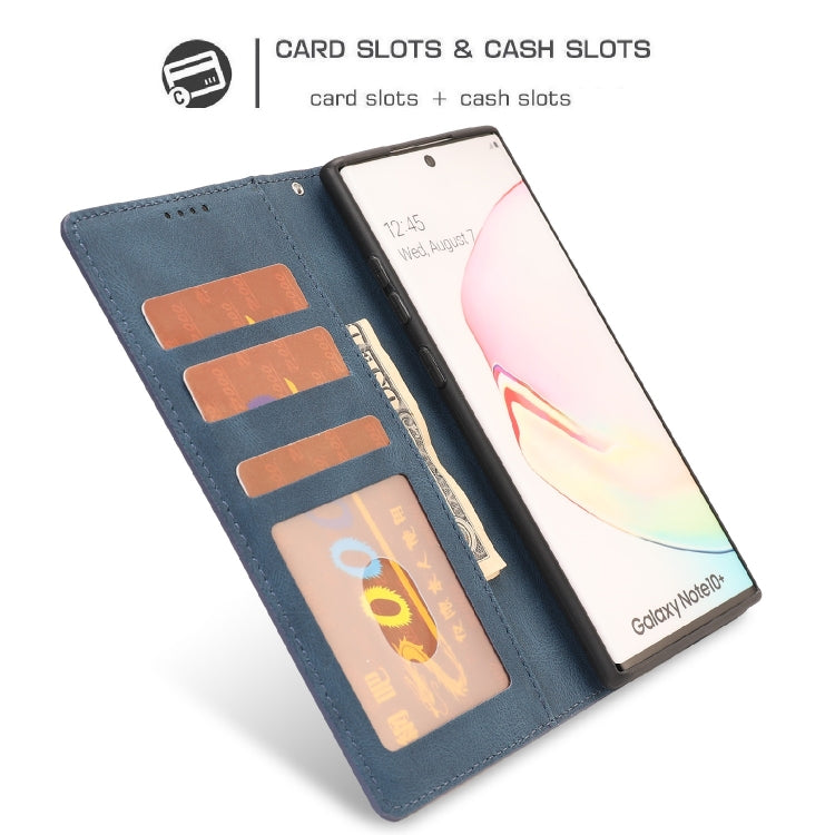 For Samsung Galaxy Note10+ Fantasy Classic Skin-feel Calfskin Texture Magnetic Buckle Horizontal Flip PU Leather Case with Holder & Card Slot & Wallet