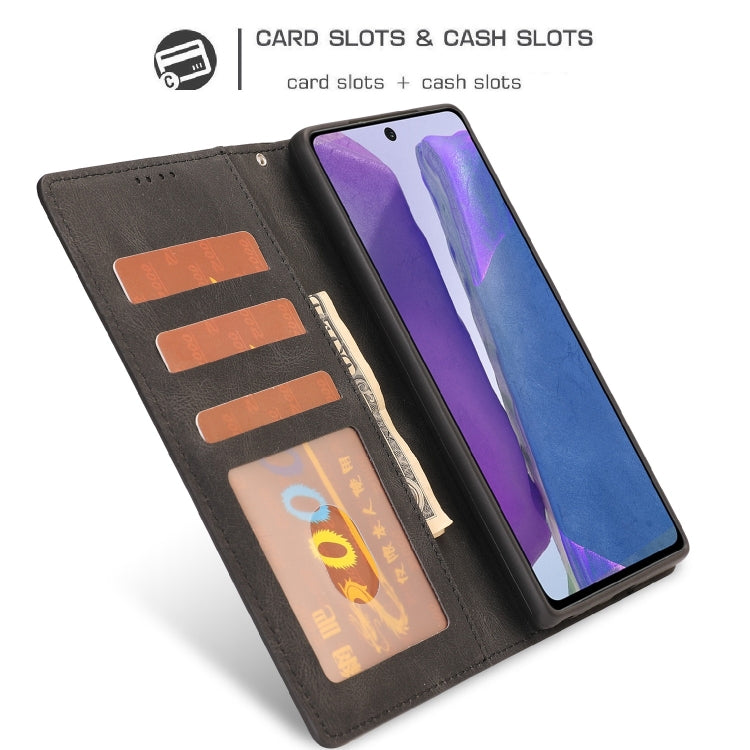 For Samsung Galaxy Note20 Fantasy Classic Skin-feel Calfskin Texture Magnetic Buckle Horizontal Flip PU Leather Case with Holder & Card Slot & Wallet